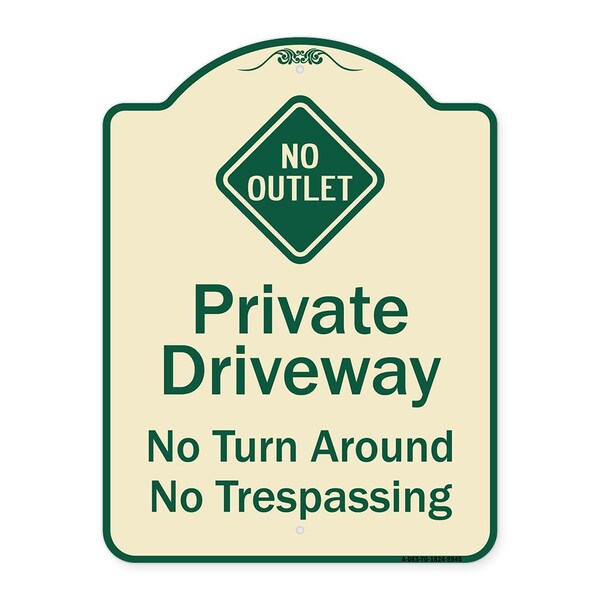 Designer Series-No Turn Around Or Trespassing With No Outlet Symbol, 24" H, TG-1824-9945